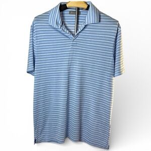 Daniel Cremieux Blue and White Striped Lyocell Polo Shirt